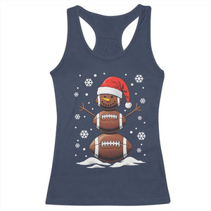 Christmas Football Racerback Tank Top Rugby Snowman Xmas Festive Holiday Sports TS02 Navy Print Your Wear