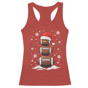 Christmas Football Racerback Tank Top Rugby Snowman Xmas Festive Holiday Sports TS02 Red Print Your Wear