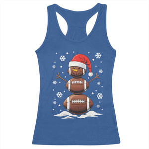 Christmas Football Racerback Tank Top Rugby Snowman Xmas Festive Holiday Sports TS02 Royal Blue Print Your Wear