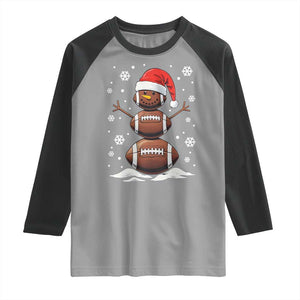 Christmas Football Raglan Shirt Rugby Snowman Xmas Festive Holiday Sports TS02 Sport Gray Black Print Your Wear