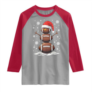 Christmas Football Raglan Shirt Rugby Snowman Xmas Festive Holiday Sports TS02 Sport Gray Red Print Your Wear