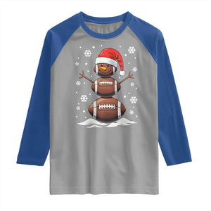 Christmas Football Raglan Shirt Rugby Snowman Xmas Festive Holiday Sports TS02 Sport Gray Royal Print Your Wear