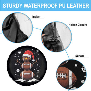 Christmas Football Spare Tire Cover Rugby Snowman Xmas Festive Holiday Sports TS02 Print Your Wear