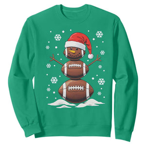 Christmas Football Sweatshirt Rugby Snowman Xmas Festive Holiday Sports TS02 Irish Green Print Your Wear