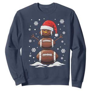 Christmas Football Sweatshirt Rugby Snowman Xmas Festive Holiday Sports TS02 Navy Print Your Wear