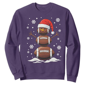 Christmas Football Sweatshirt Rugby Snowman Xmas Festive Holiday Sports TS02 Purple Print Your Wear