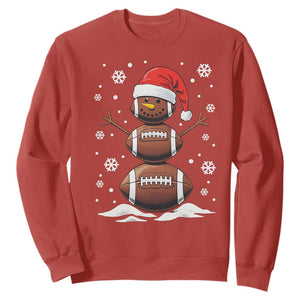 Christmas Football Sweatshirt Rugby Snowman Xmas Festive Holiday Sports TS02 Red Print Your Wear