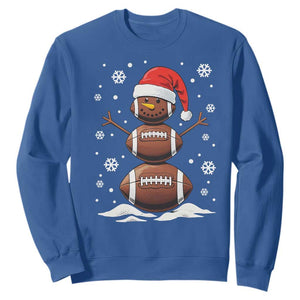 Christmas Football Sweatshirt Rugby Snowman Xmas Festive Holiday Sports TS02 Royal Blue Print Your Wear