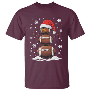 Christmas Football T Shirt Rugby Snowman Xmas Festive Holiday Sports TS02 Maroon Print Your Wear