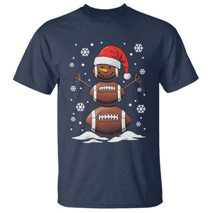 Christmas Football T Shirt Rugby Snowman Xmas Festive Holiday Sports TS02 Navy Print Your Wear