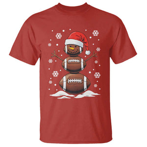 Christmas Football T Shirt Rugby Snowman Xmas Festive Holiday Sports TS02 Red Print Your Wear