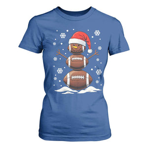 Christmas Football T Shirt For Women Rugby Snowman Xmas Festive Holiday Sports TS02 Royal Blue Print Your Wear