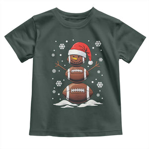 Christmas Football Toddler T Shirt Rugby Snowman Xmas Festive Holiday Sports TS02 Dark Forest Green Print Your Wear