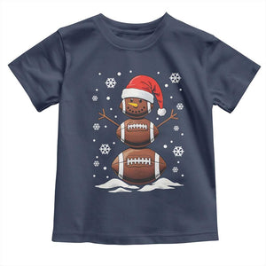 Christmas Football Toddler T Shirt Rugby Snowman Xmas Festive Holiday Sports TS02 Navy Print Your Wear