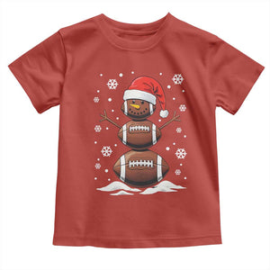 Christmas Football Toddler T Shirt Rugby Snowman Xmas Festive Holiday Sports TS02 Red Print Your Wear