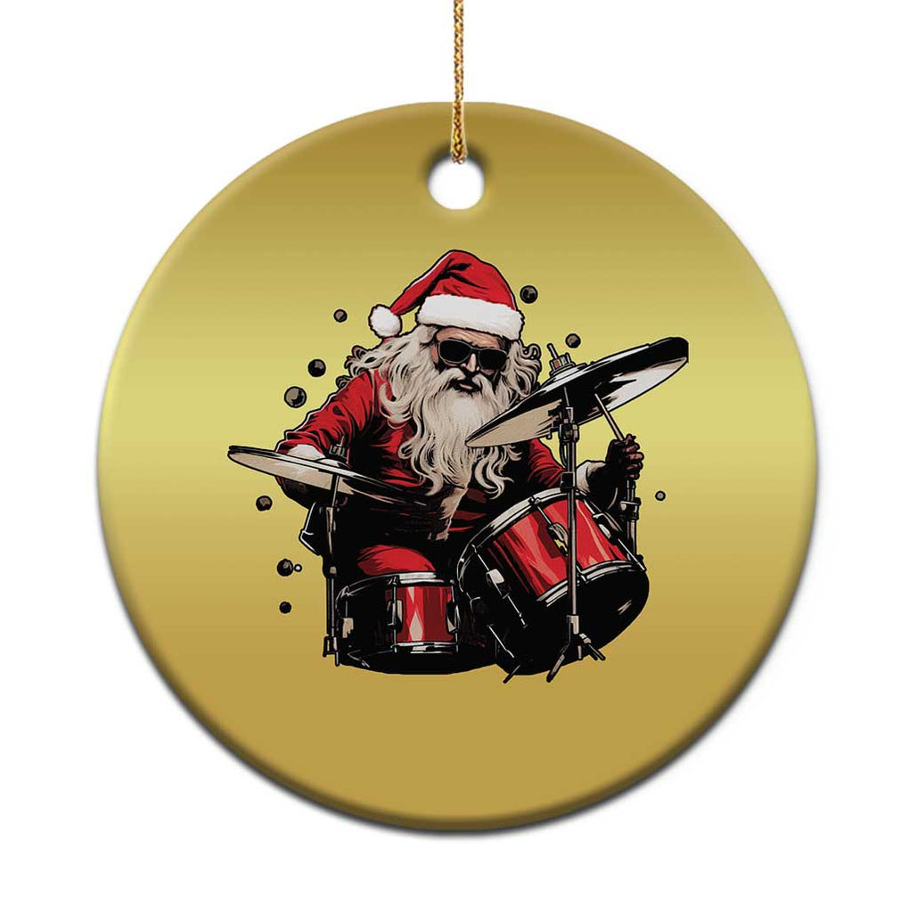 Funny Rock'n Roll Santa Claus Christmas Ornament Cool Drummer Festive Christmas TS02 Print Your Wear