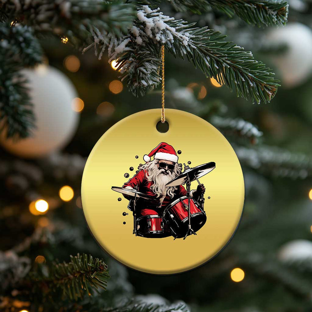 Funny Rock'n Roll Santa Claus Christmas Ornament Cool Drummer Festive Christmas TS02 Print Your Wear