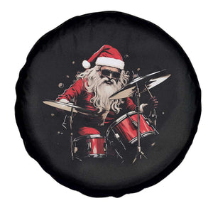 Funny Rock'n Roll Santa Claus Spare Tire Cover Cool Drummer Festive Christmas TS02 Print Your Wear