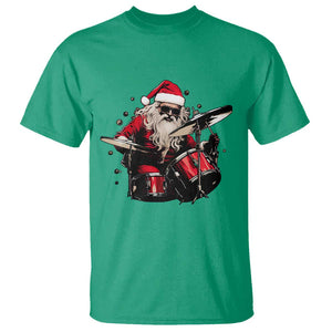 Funny Rock'n Roll Santa Claus T Shirt Cool Drummer Festive Christmas TS02 Irish Green Print Your Wear