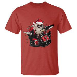 Funny Rock'n Roll Santa Claus T Shirt Cool Drummer Festive Christmas TS02 Red Print Your Wear