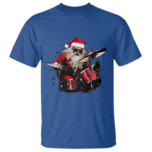 Funny Rock'n Roll Santa Claus T Shirt Cool Drummer Festive Christmas TS02 Royal Blue Print Your Wear