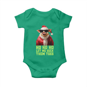 Funny Pig Santa Baby Onesie Ho Ho Ho Let Me Suck Them Toes Weird Festive Christmas TS02 Irish Green Print Your Wear