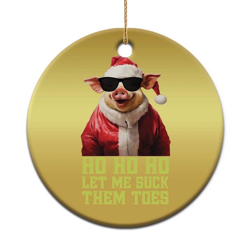 Funny Pig Santa Christmas Ornament Ho Ho Ho Let Me Suck Them Toes Weird Festive Christmas TS02 Print Your Wear