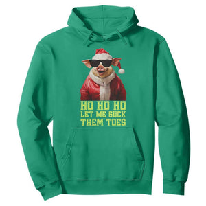 Funny Pig Santa Hoodie Ho Ho Ho Let Me Suck Them Toes Weird Festive Christmas TS02 Irish Green Print Your Wear