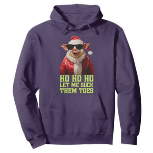 Funny Pig Santa Hoodie Ho Ho Ho Let Me Suck Them Toes Weird Festive Christmas TS02 Purple Print Your Wear