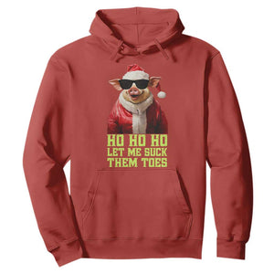 Funny Pig Santa Hoodie Ho Ho Ho Let Me Suck Them Toes Weird Festive Christmas TS02 Red Print Your Wear