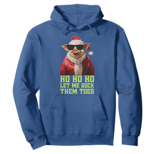 Funny Pig Santa Hoodie Ho Ho Ho Let Me Suck Them Toes Weird Festive Christmas TS02 Royal Blue Print Your Wear