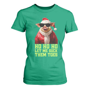 Funny Pig Santa T Shirt For Women Ho Ho Ho Let Me Suck Them Toes Weird Festive Christmas TS02 Irish Green Print Your Wear