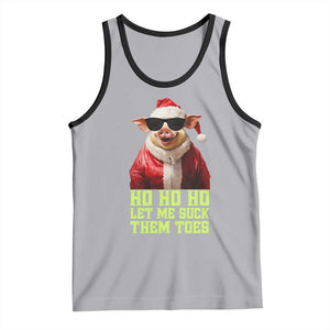 Funny Pig Santa Tank Top Ho Ho Ho Let Me Suck Them Toes Weird Festive Christmas TS02 Athletic Heather Black Print Your Wear