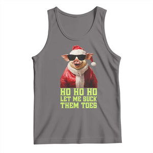 Funny Pig Santa Tank Top Ho Ho Ho Let Me Suck Them Toes Weird Festive Christmas TS02 Deep Heather Print Your Wear