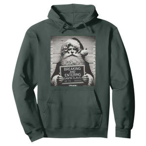 Funny Santa Mugshot Hoodie Naughty Christmas Festive Vibe TS02 Dark Forest Green Print Your Wear