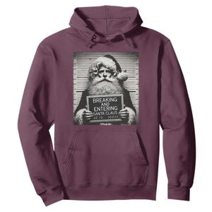 Funny Santa Mugshot Hoodie Naughty Christmas Festive Vibe TS02 Maroon Print Your Wear