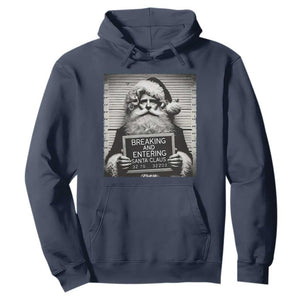 Funny Santa Mugshot Hoodie Naughty Christmas Festive Vibe TS02 Navy Print Your Wear