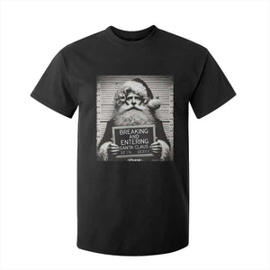 Funny Santa Mugshot T Shirt For Kid Naughty Christmas Festive Vibe TS02 Black Print Your Wear