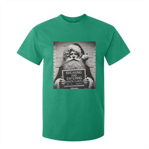 Funny Santa Mugshot T Shirt For Kid Naughty Christmas Festive Vibe TS02 Irish Green Print Your Wear