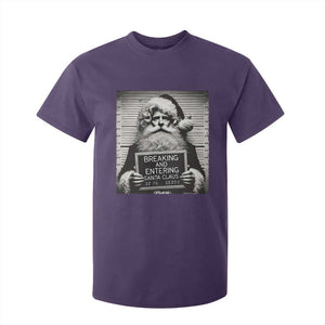 Funny Santa Mugshot T Shirt For Kid Naughty Christmas Festive Vibe TS02 Purple Print Your Wear