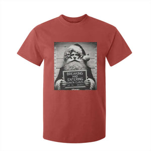 Funny Santa Mugshot T Shirt For Kid Naughty Christmas Festive Vibe TS02 Red Print Your Wear