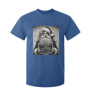 Funny Santa Mugshot T Shirt For Kid Naughty Christmas Festive Vibe TS02 Royal Blue Print Your Wear