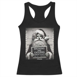 Funny Santa Mugshot Racerback Tank Top Naughty Christmas Festive Vibe TS02 Black Print Your Wear