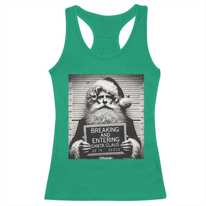 Funny Santa Mugshot Racerback Tank Top Naughty Christmas Festive Vibe TS02 Irish Green Print Your Wear