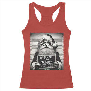 Funny Santa Mugshot Racerback Tank Top Naughty Christmas Festive Vibe TS02 Red Print Your Wear