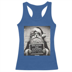 Funny Santa Mugshot Racerback Tank Top Naughty Christmas Festive Vibe TS02 Royal Blue Print Your Wear