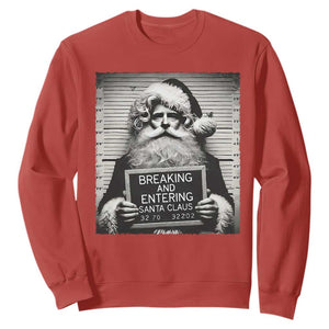 Funny Santa Mugshot Sweatshirt Naughty Christmas Festive Vibe TS02 Red Print Your Wear