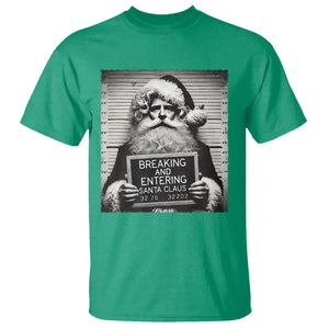 Funny Santa Mugshot T Shirt Naughty Christmas Festive Vibe TS02 Irish Green Print Your Wear