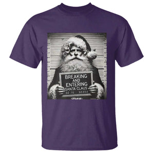 Funny Santa Mugshot T Shirt Naughty Christmas Festive Vibe TS02 Purple Print Your Wear