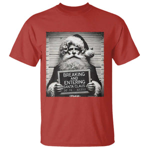 Funny Santa Mugshot T Shirt Naughty Christmas Festive Vibe TS02 Red Print Your Wear